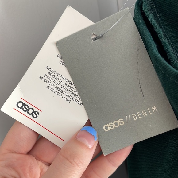 NWT ASOS Design Denim Cami Dress With Button Front in Dark Green Size 6 - Picture 5 of 6